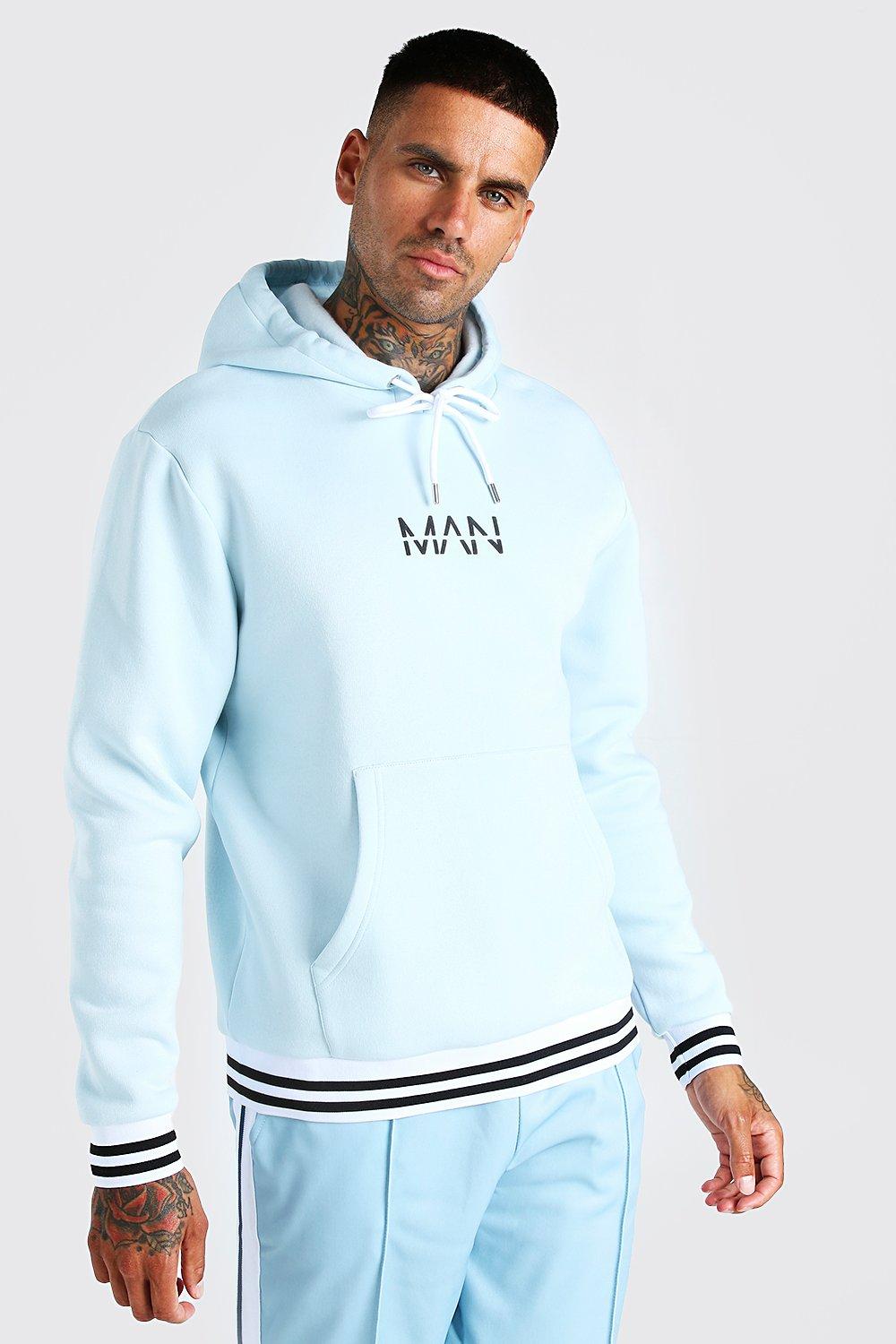 Original MAN Sports Rib Hoodie boohooMAN UK